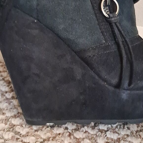 ASH Women's Rabbit Fur Suede Heeled/Platform Zip-Up Boots/Booties Size 7.5 - Picture 7 of 7